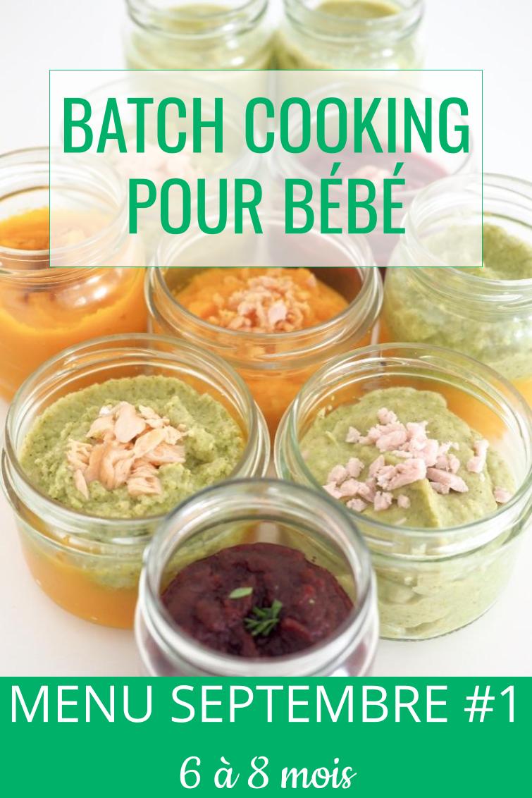 Batch Cooking Septembre #1 (6 à 8 Mois) | Cuisinez Pour Bébé