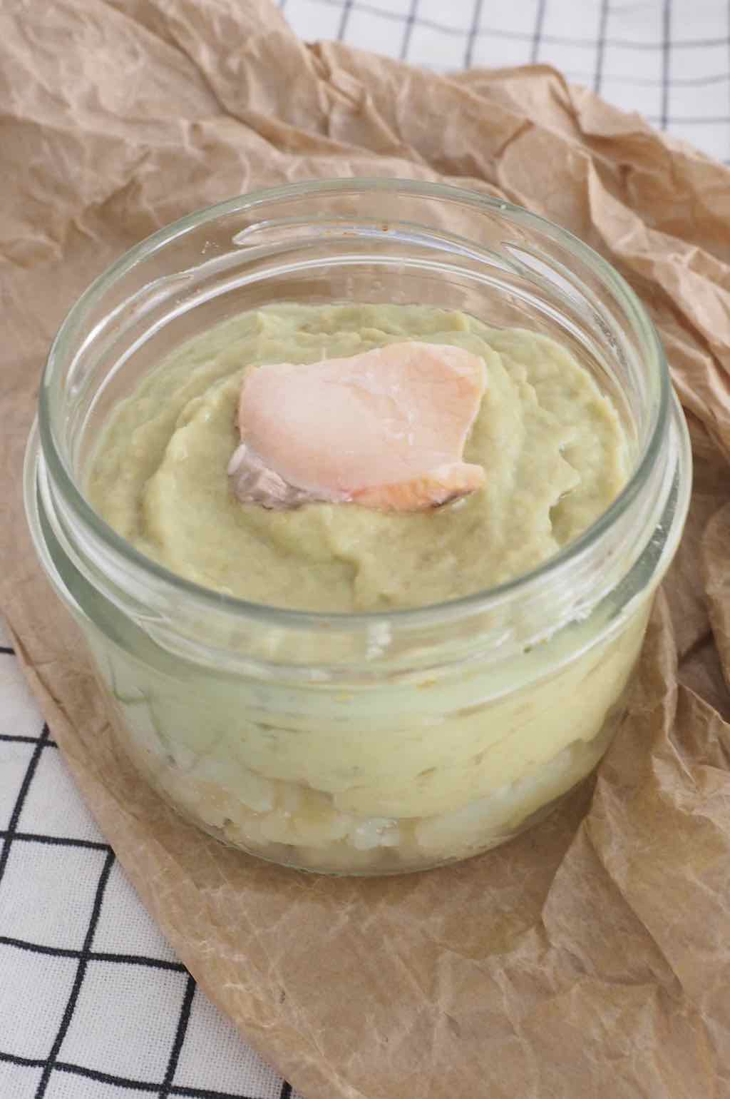 Ecrase De Pomme De Terre Mousseline D Avocat Et Endives Au Saumon Cuisinez Pour Bebe