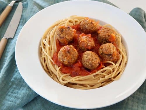 Spaghetti aux boulettes de lentilles - Cuisinez pour bébé